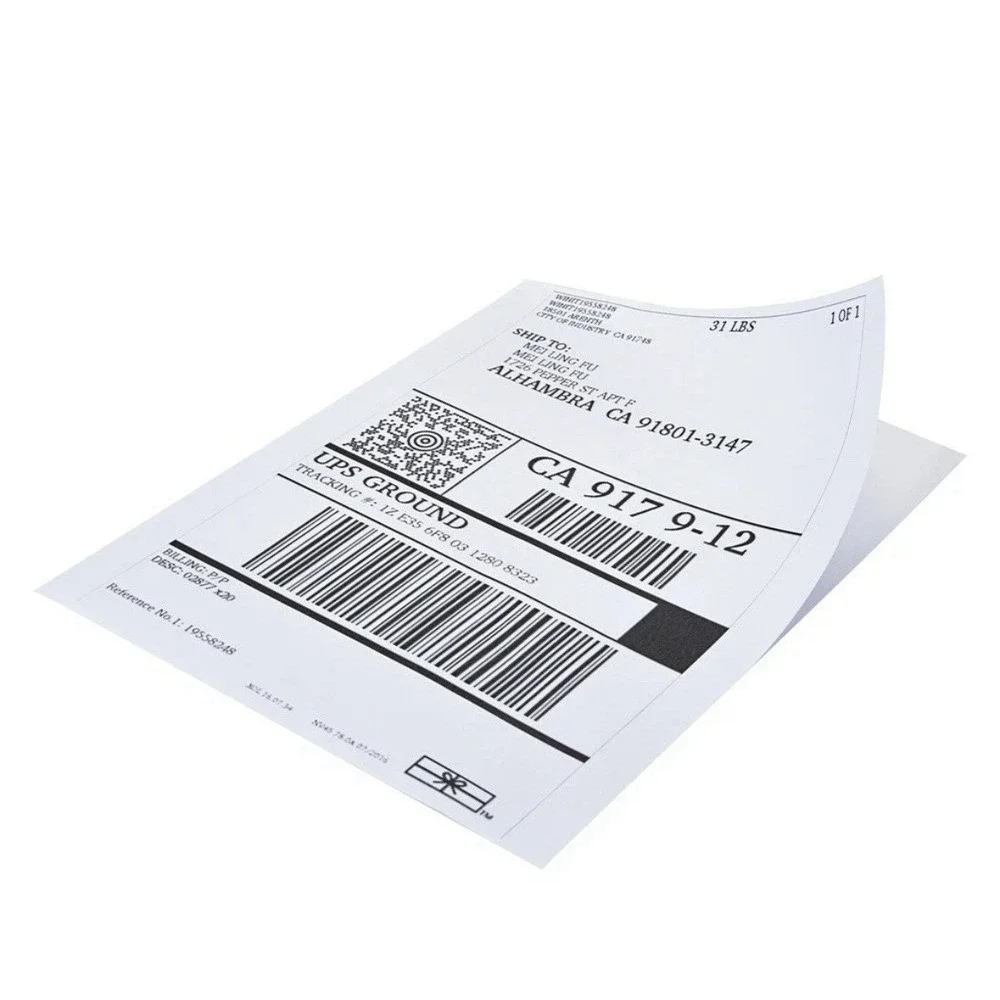 OnlineLabels OL400BK Brown Kraft Shipping Labels 8.5